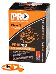 Class 3 Hearing Protection may encourage use and safety by enabling better communications. ProChoice ProPod Corded2